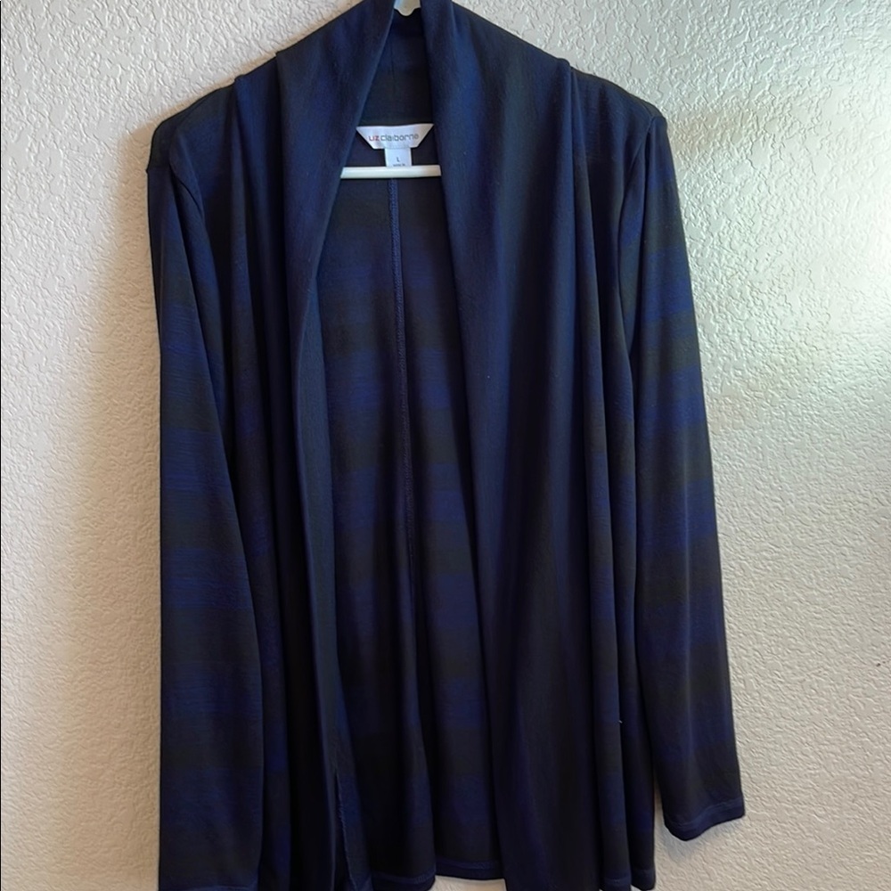 Liz Claiborne Black and Blue Cardigan Sweater - Picture 4 of 5